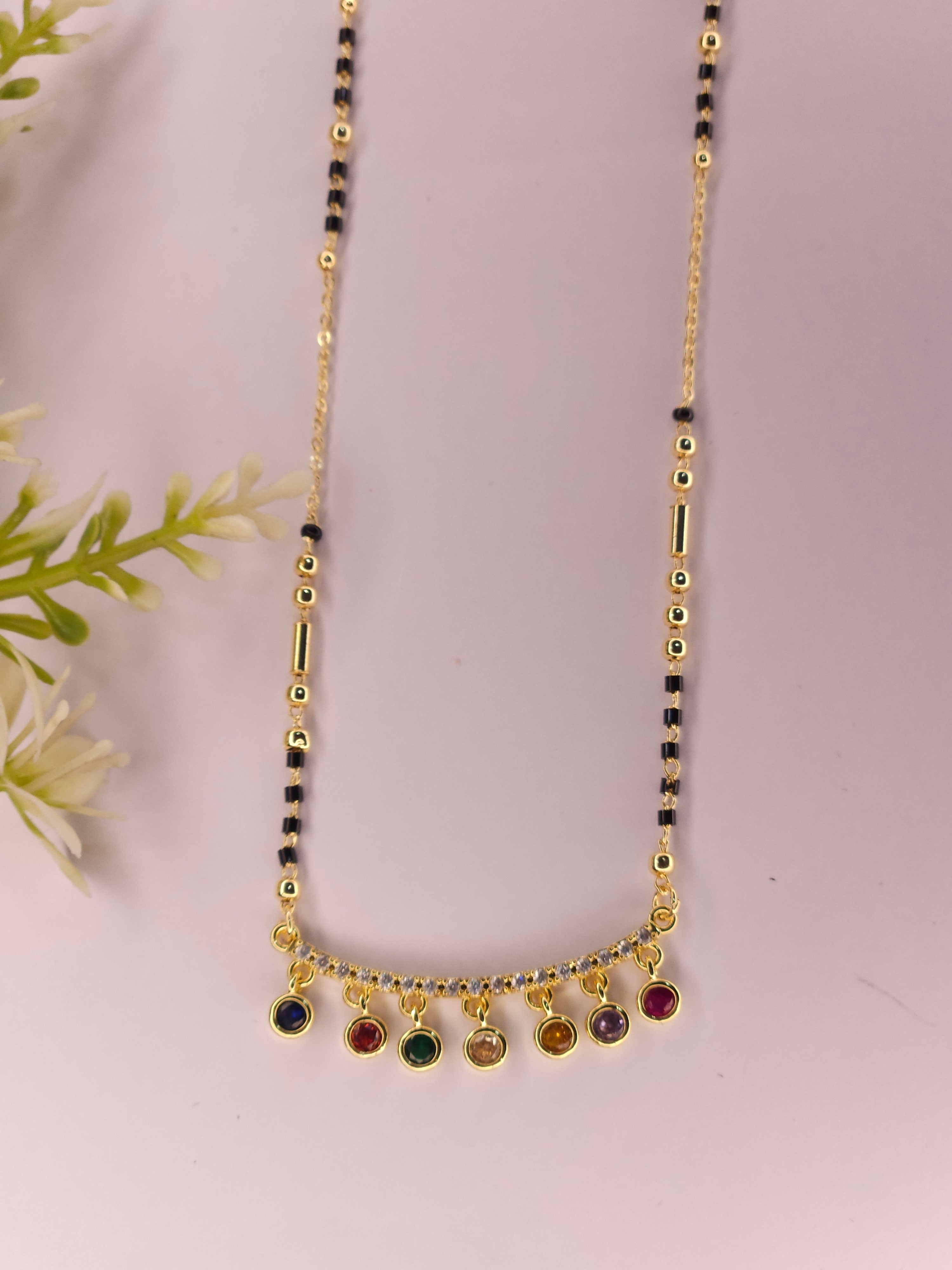 AT- Multi-Color Beautiful Curve Mangalsutra