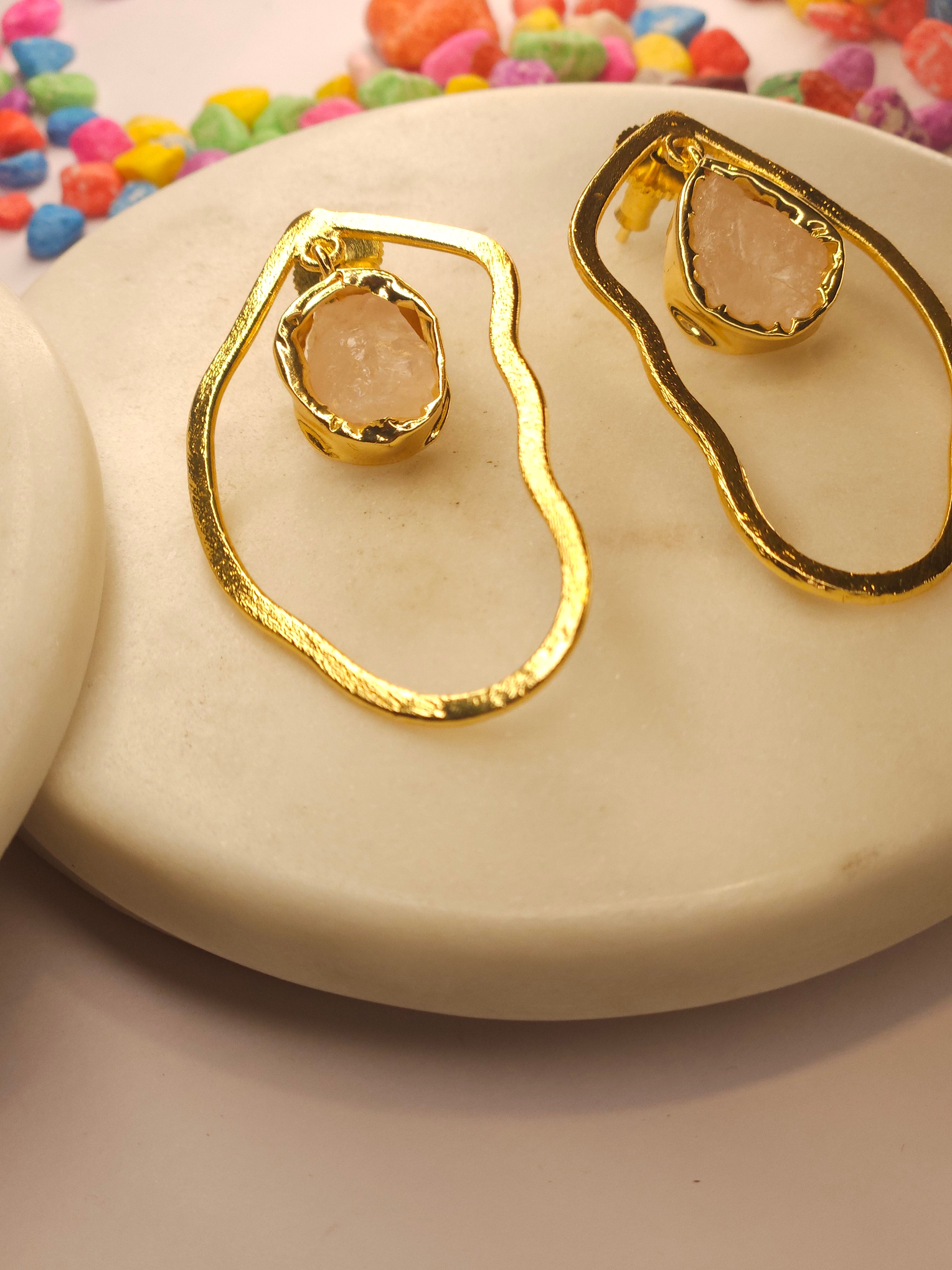 Brass Earrings- Purple